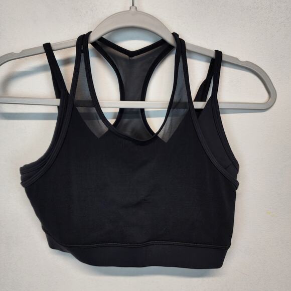 IVL Collective Mesh Cutout Sports Bra Size 8 Black Non Padded UPF 50+ Wicking - Picture 2 of 7